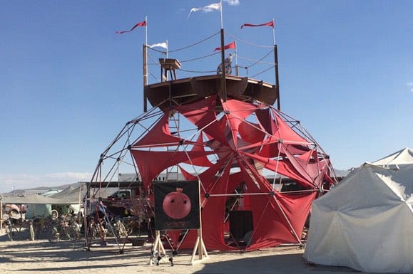 Burning Man Festival shade dome desert